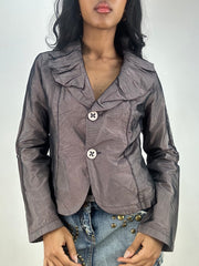vintage edit fifteen | small black and purple mesh overlay blazer