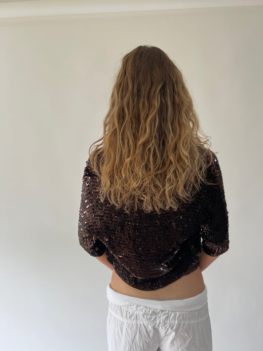 SATC drop | taille: M · couleur: marron · article: boléro · détails: sequins