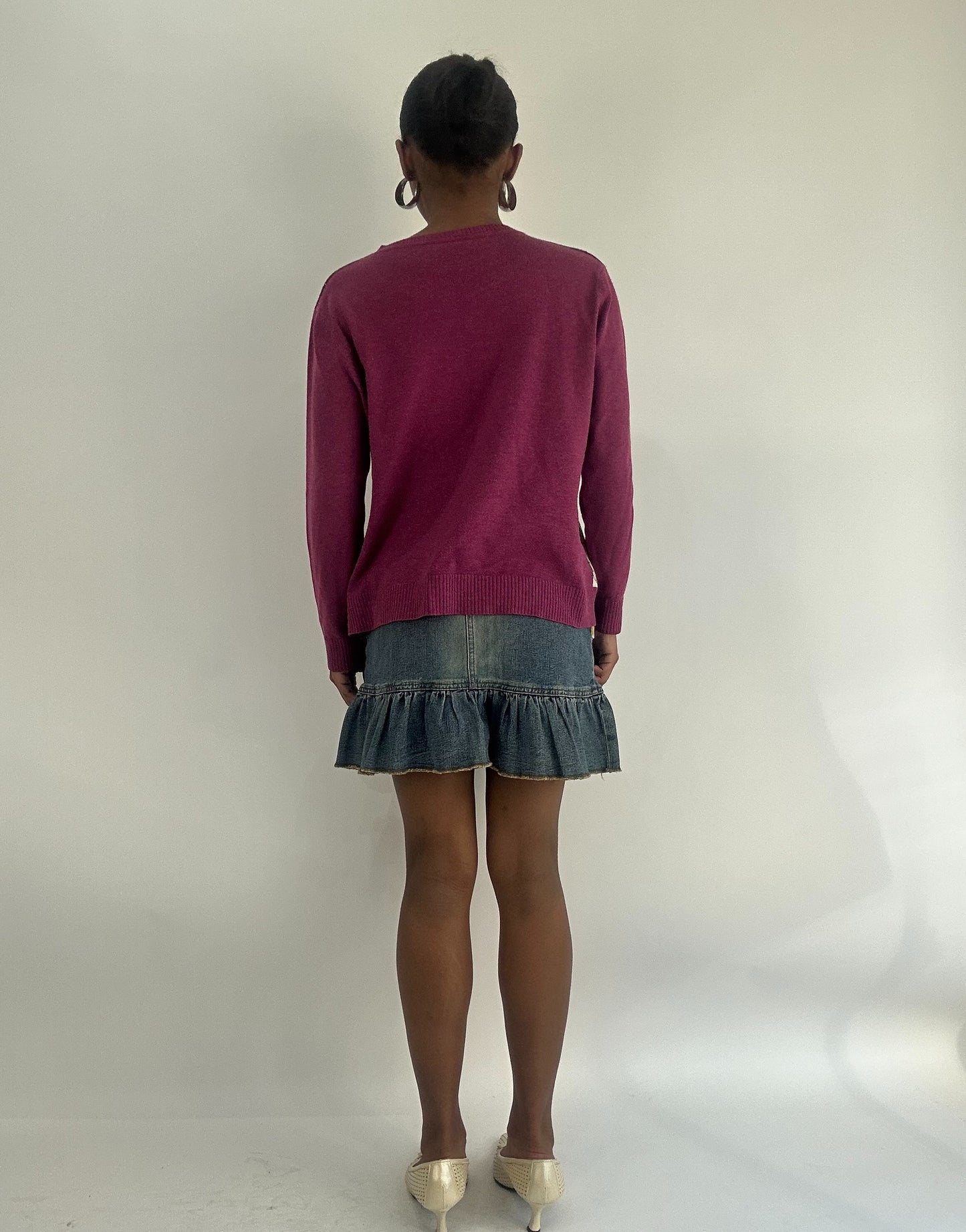 AUTUMN FAVOURITES | small purple and grey jumper with argyle print