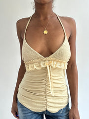 BEST PICKS | small beige ruffle detail cami top