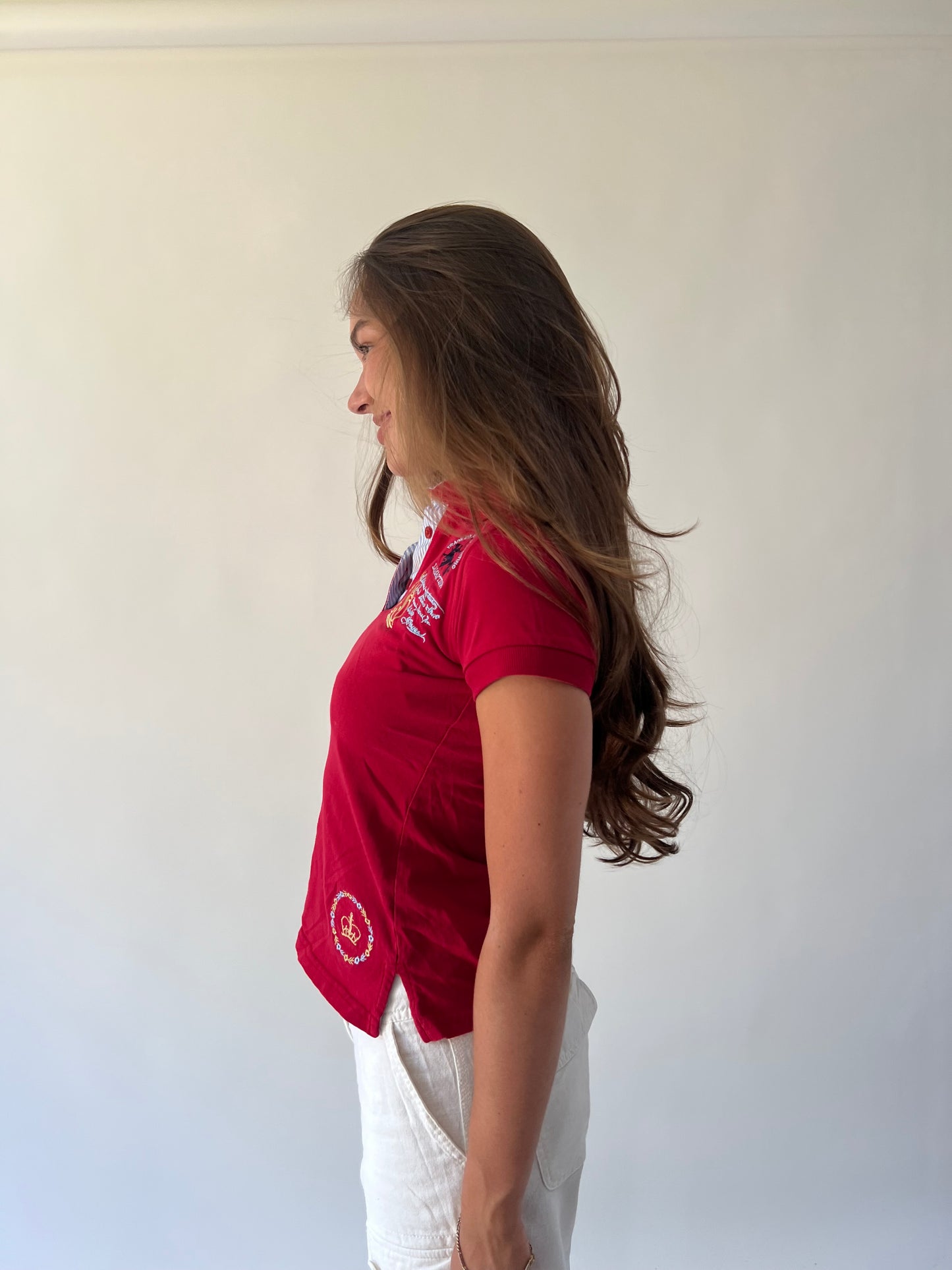 back to school drop | small red collared top