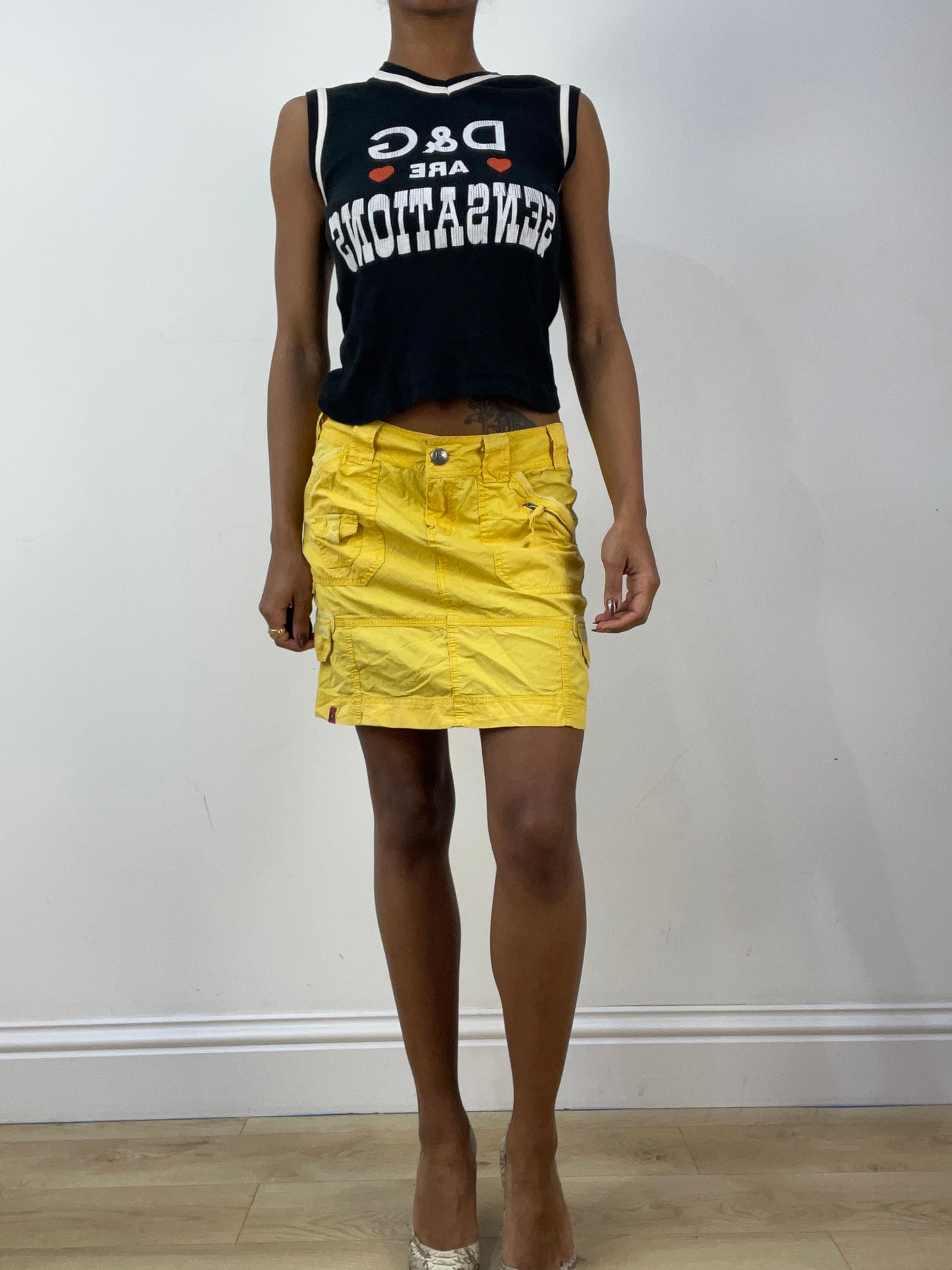 vintage edit thirty-six | small yellow cargo mini skirt