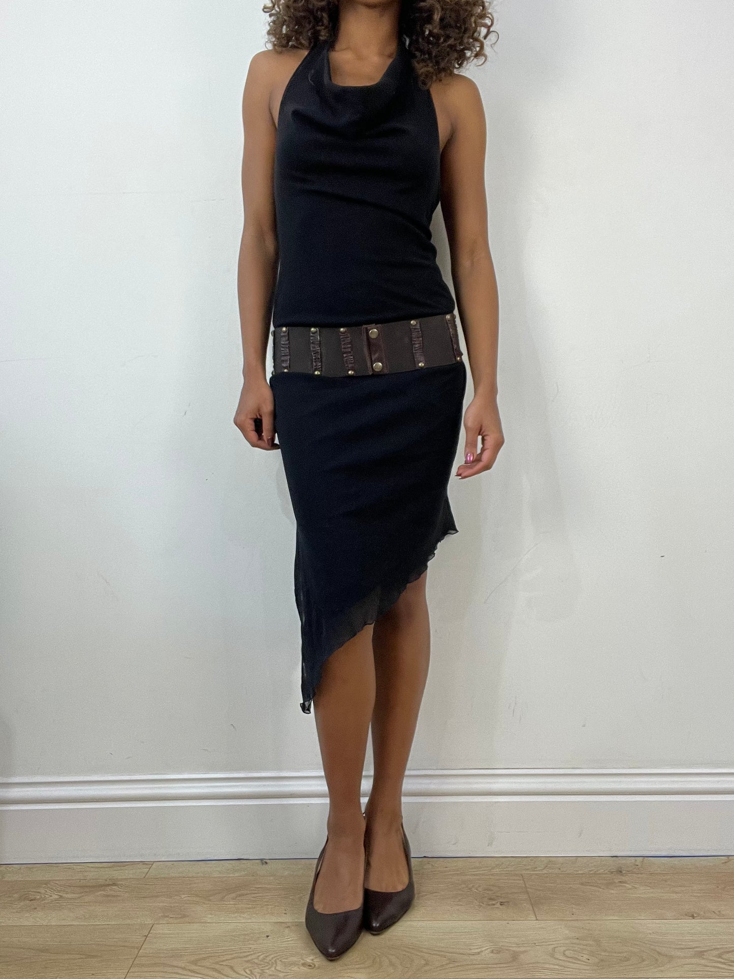 vintage edit thirty-four | oversized brown and gold studded belt