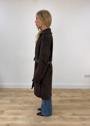 medium brown suede leather jacket