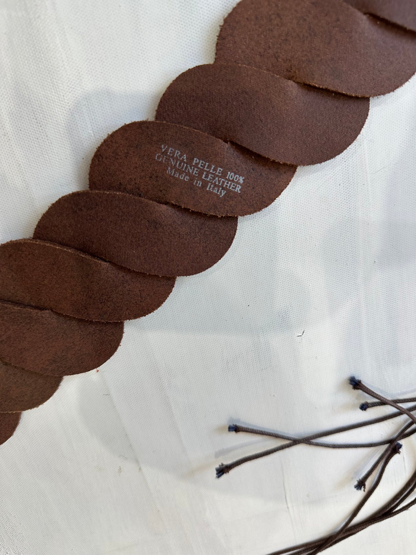 BEST PICKS | brown leather braided belt with tie up sides