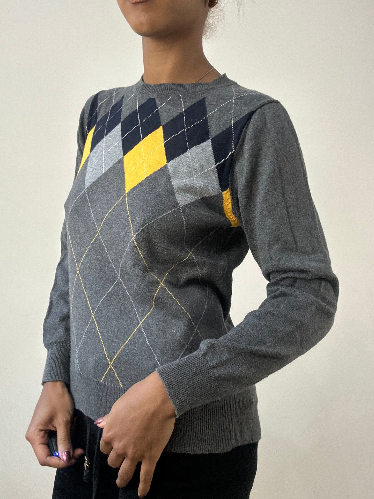 winter edit | medium grey jumper with argyle print
