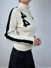 vintage edit twelve | small black and white ribbed roll neck jumper