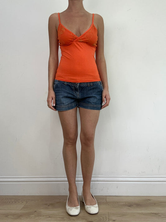 BEST PICKS | medium dark wash old label bershka shorts