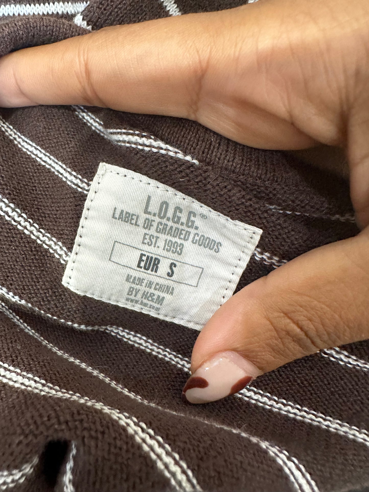 vintage edit thirty-one | small brown and white old h&m halterneck top