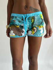 summermaxxing drop | small/medium o’neill blue floral mini shorts