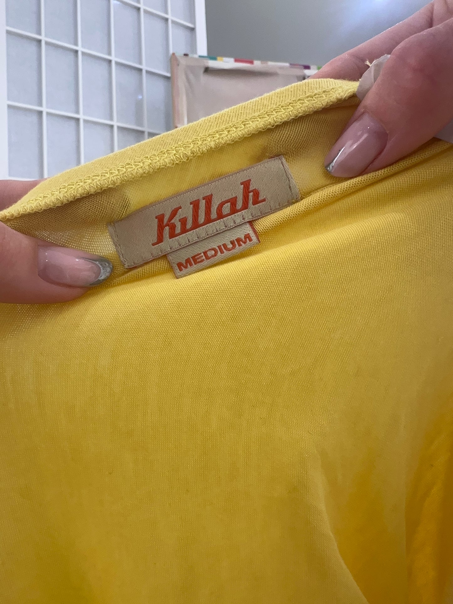 summer edit | medium yellow killah top with open back detail and buttons