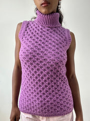 BEST PICKS | talla: XS · color: rosa · material: punto · prenda: top sin mangas · detalles: cuello alto