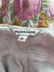 SATC drop | taille: M · couleur: rose + jaune · article: robe · détails: fleuri + clockhouse