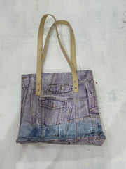 zara larsson drop | Púrpura e azul denim impressão ombro bolso