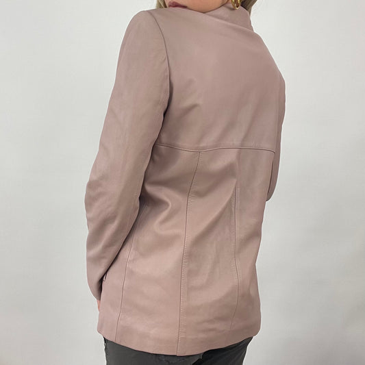 💻 VINTAGE GEMS DROP | small rosy beige faux leather jacket with bow detail