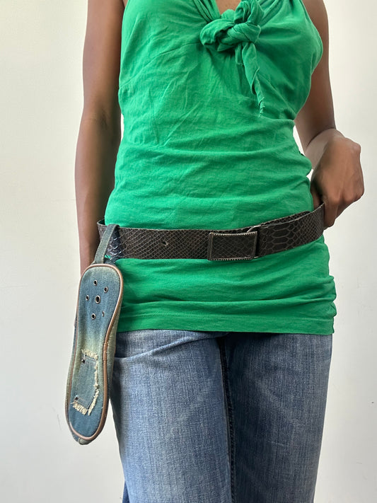 BEST PICKS | blue denim distressed belt bag
