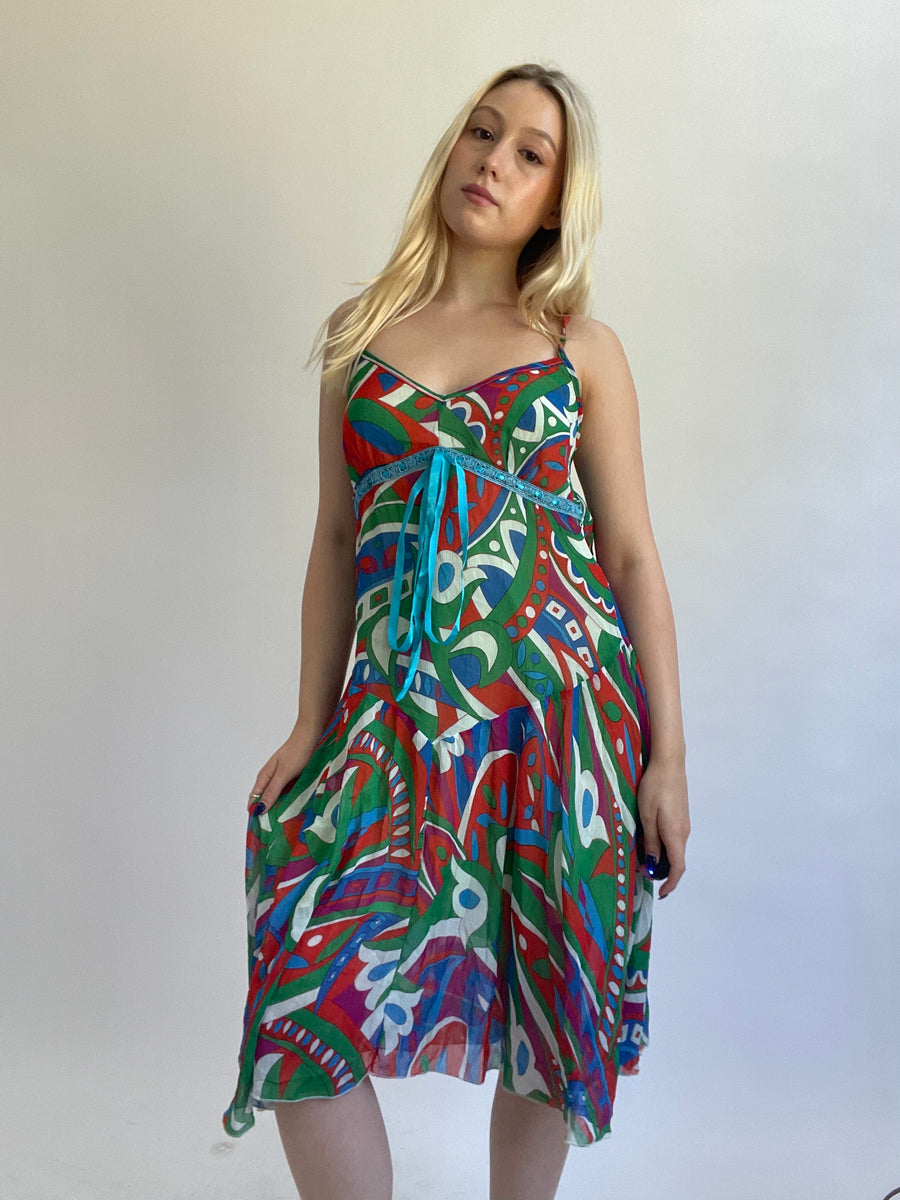 Y2K| small multicoloured midi dress