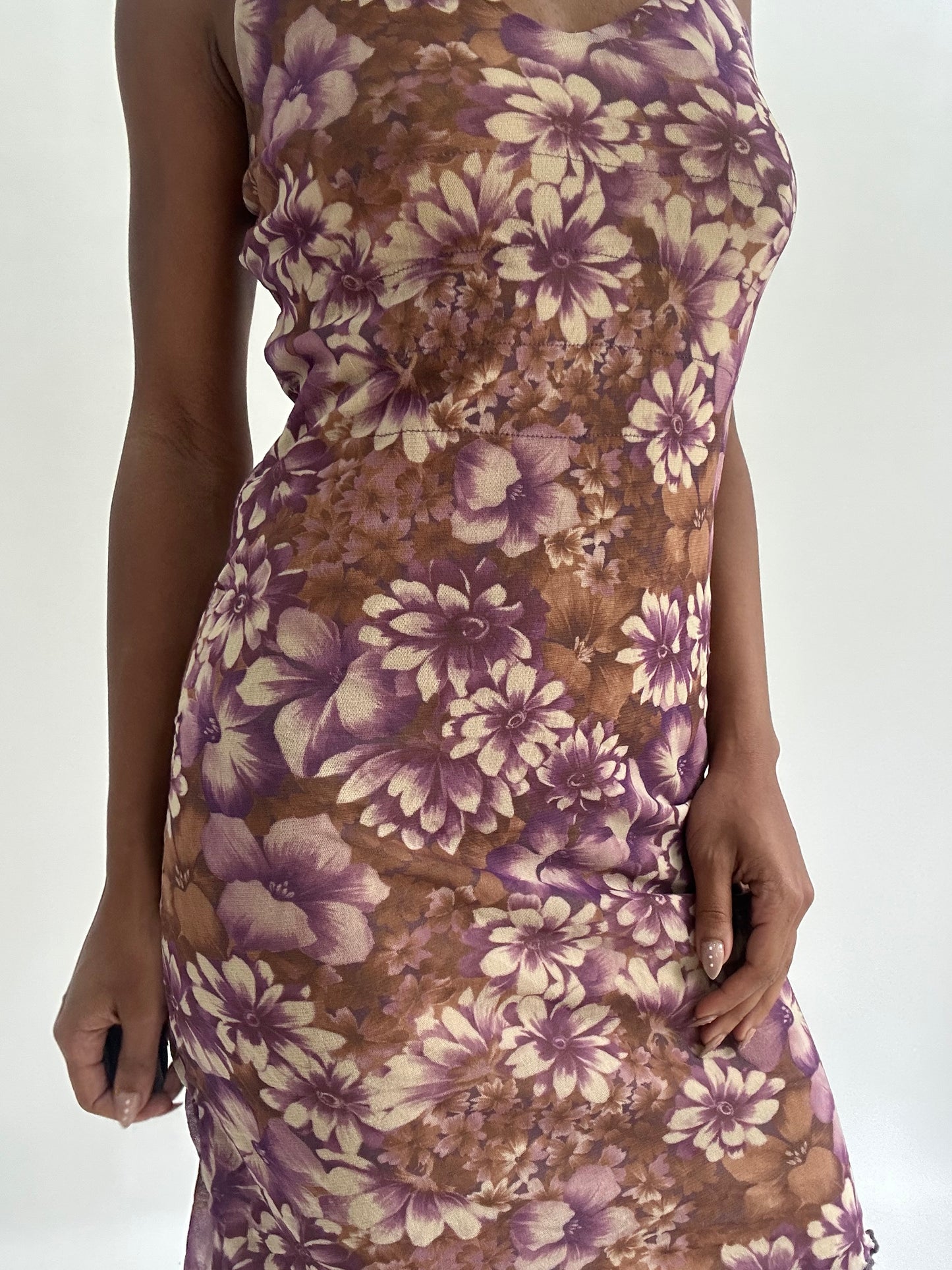wedding guest drop | small pink mesh overlay floral midi dress