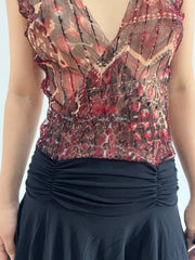 ‼️ small black sleeveless sequin print detail dress