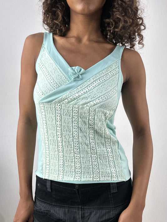 vintage edit thirty-four | small blue cami top with lace details