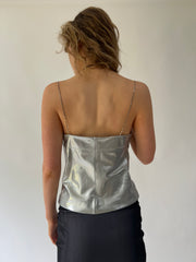 SATC drop | taille: S/M · couleur: argenté · article: corset · détails: métallisé + chaîne + bretelles