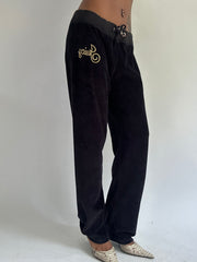 euro trash | medium black juicy couture tracksuit bottoms