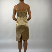 💻PROM SEASON DROP | size 10 petite gold satiny dress
