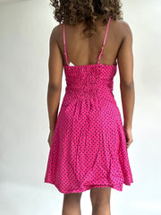 olivia rodrigo drop | taille: S · couleur: rose · article: robe · détails: cœurs + pois + longueur mini