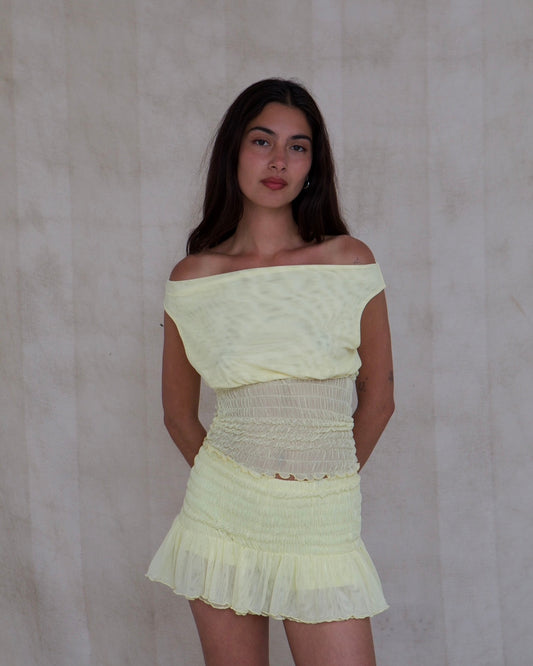 MADE TO ORDER the poppy skort in butter yellow