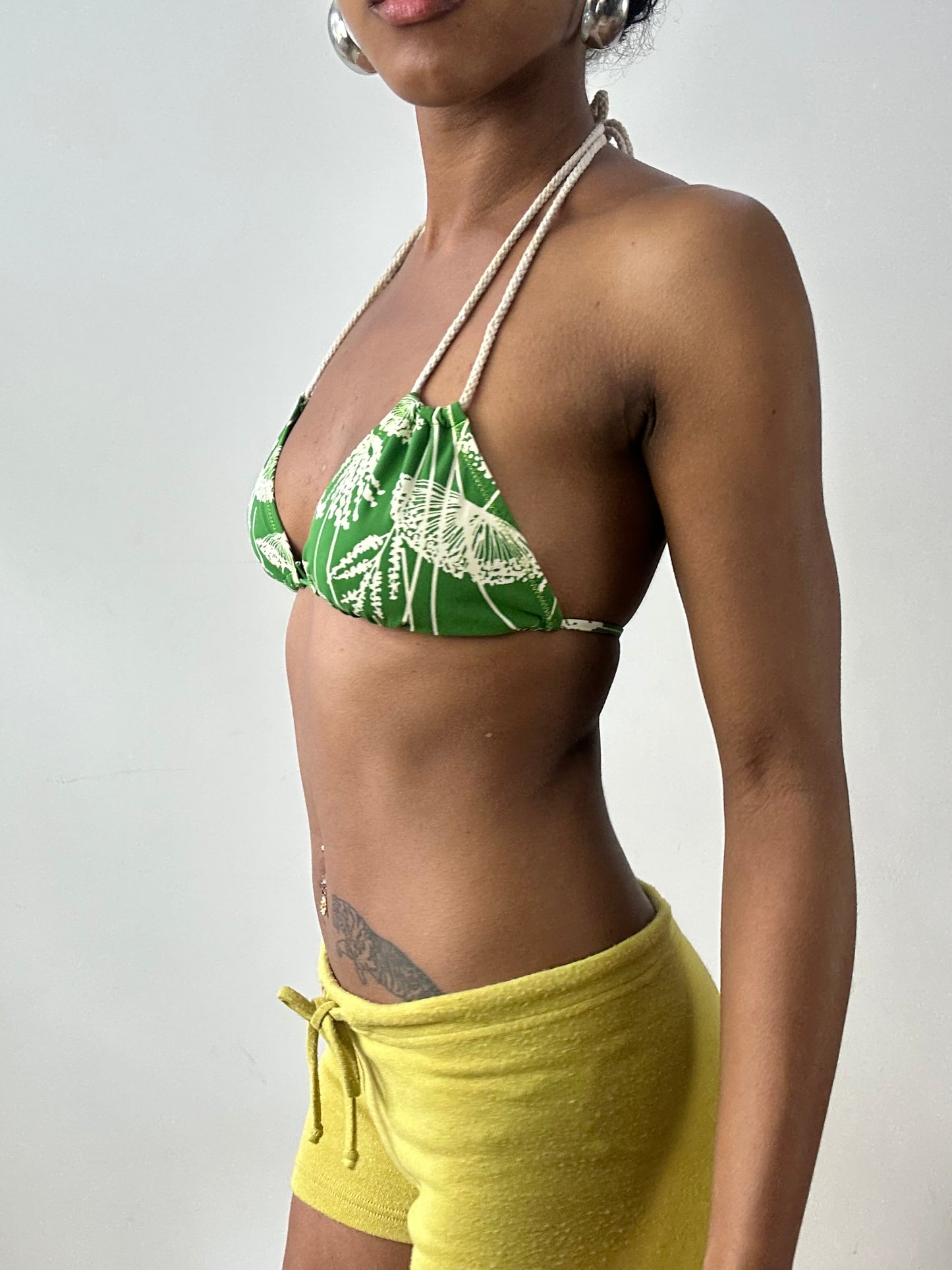 vintage edit twenty-nine | medium green bikini set with floral print