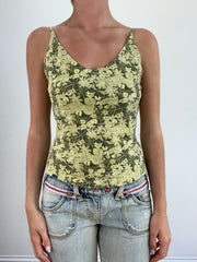 summer edit | small two tone green north face cami with floral print