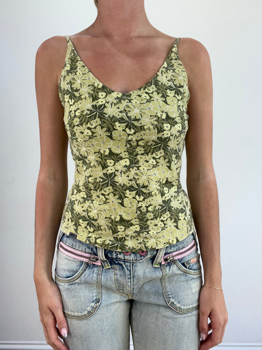 summer edit | small two tone green north face cami with floral print