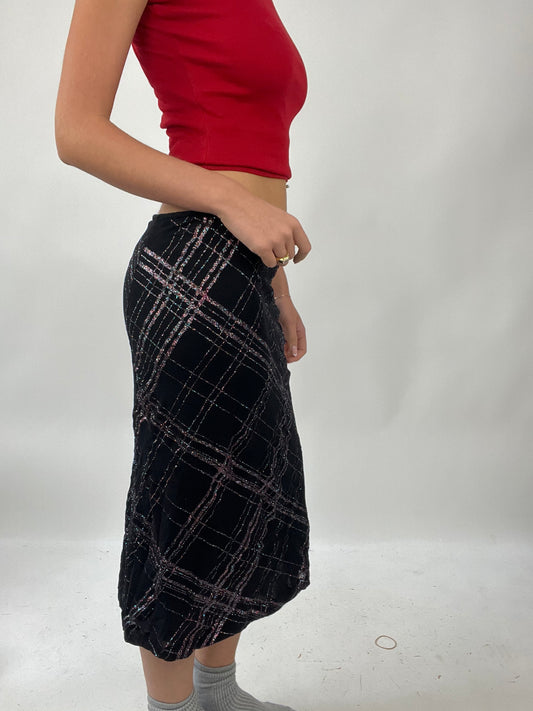 💚 TAYLOR SWIFT DROP | medium black midi skirt with multicoloured sparkles