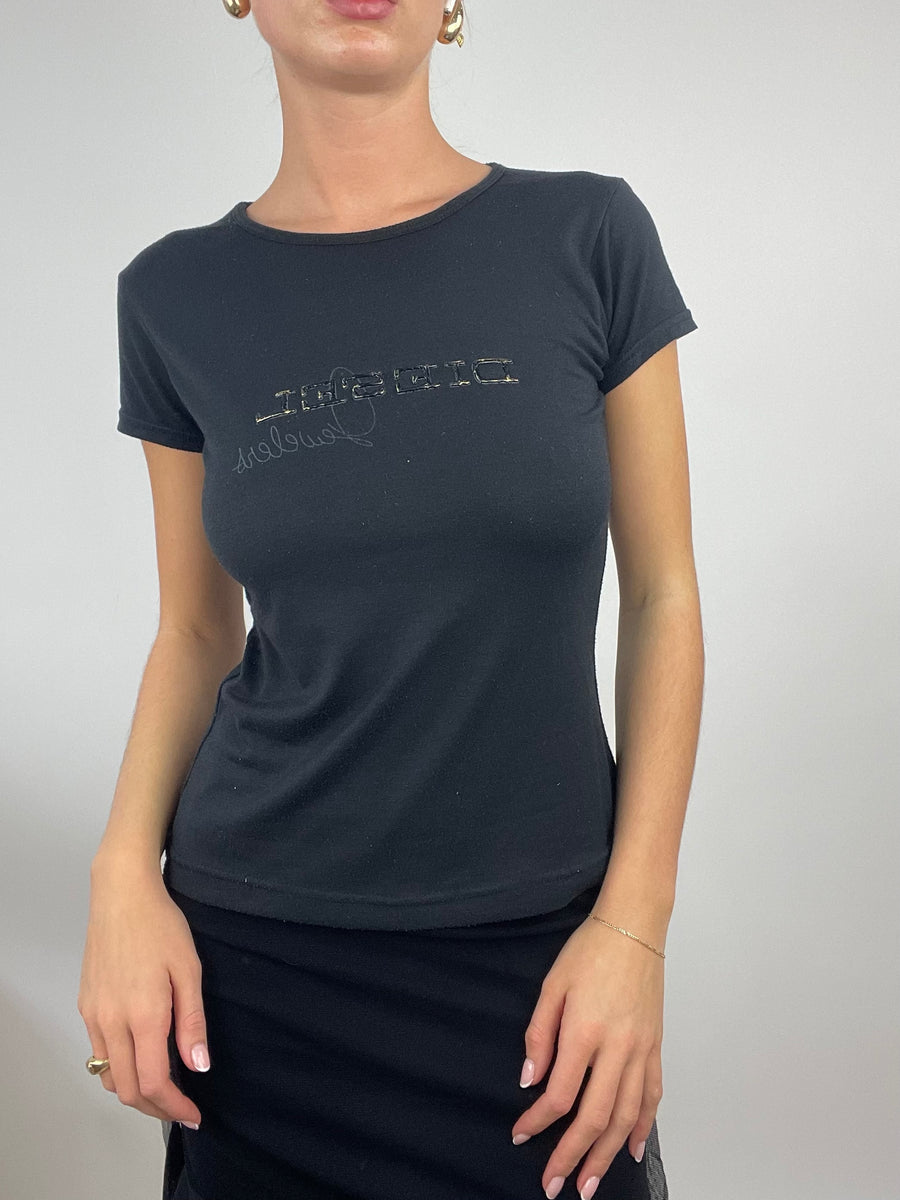 ADDISON RAE DROP | صغير الأسود diesel اللوحة T-shirt
