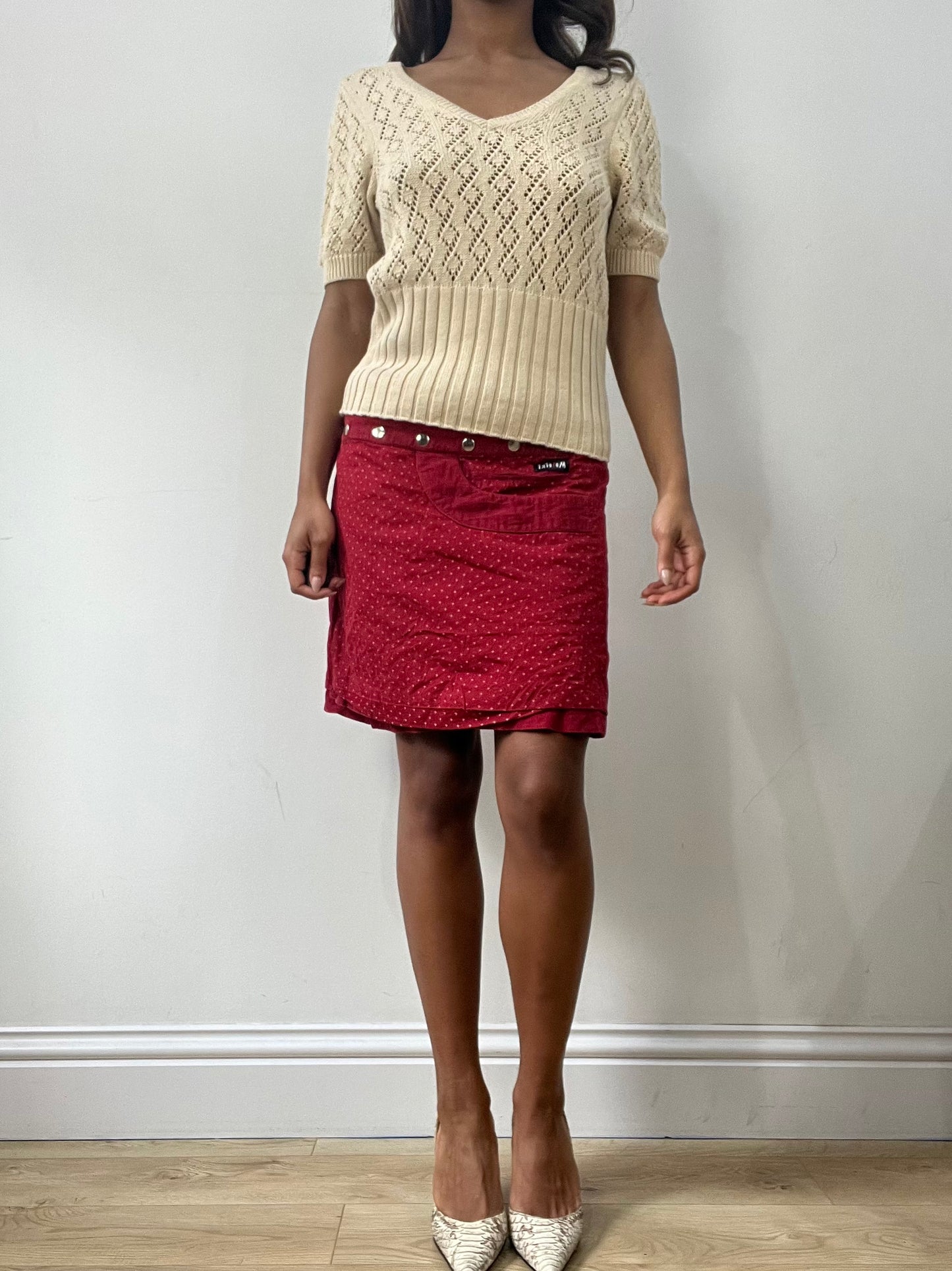 easter edit | small beige orsay knit short sleeve top