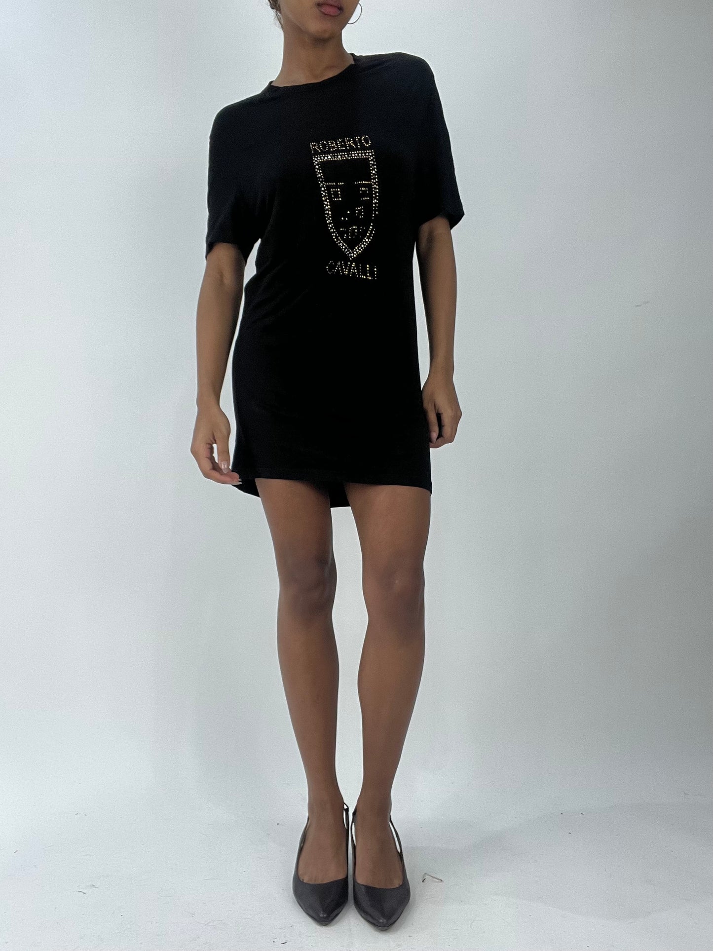 vintage edit thirty-five | small black roberto cavalli midi dress