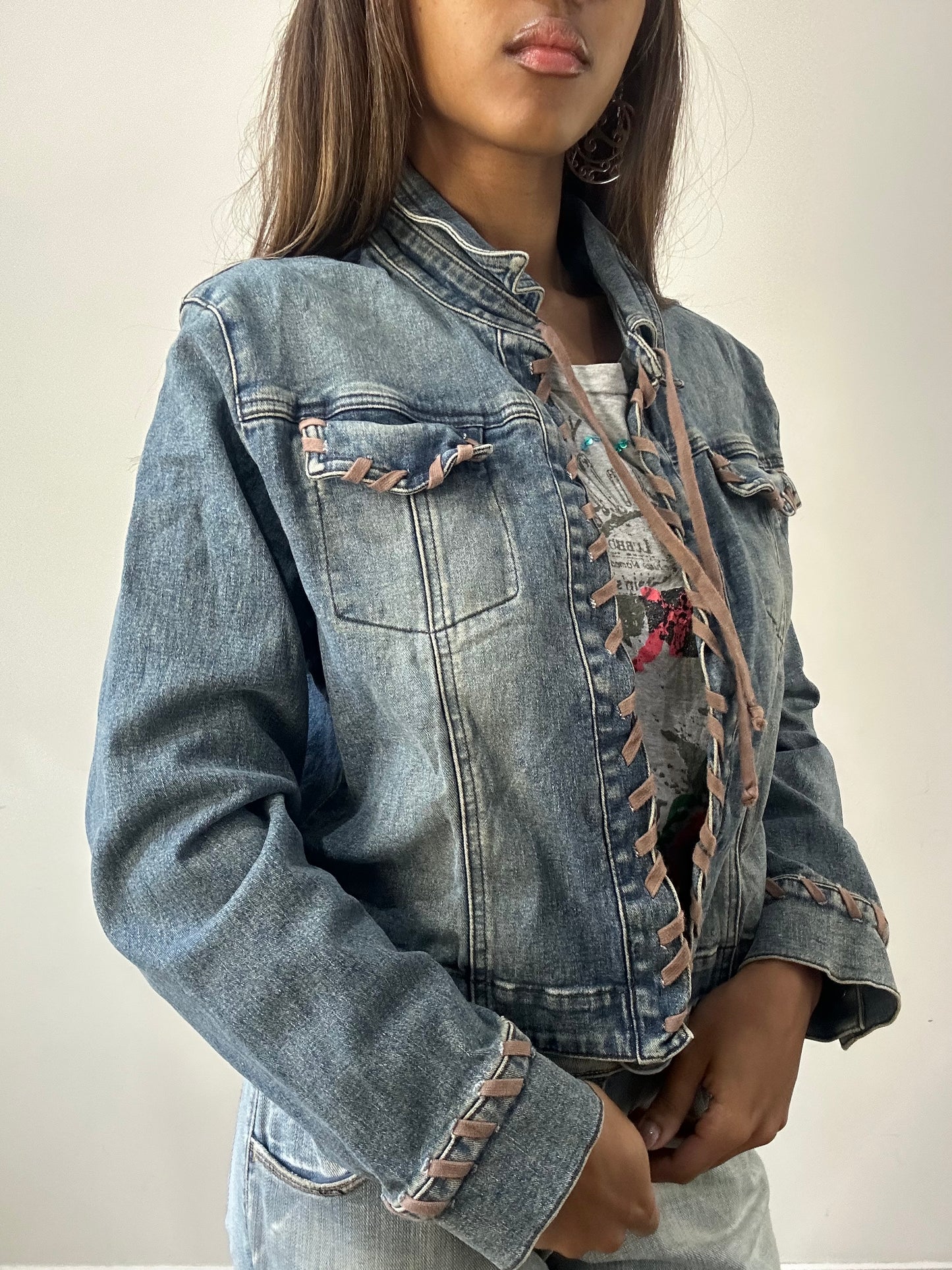 2016 edit | medium blue denim lace up jacket
