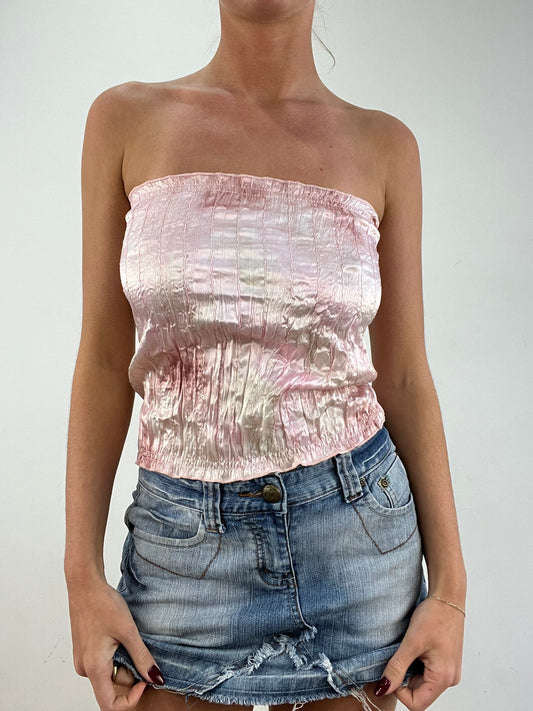 vintage edit fourteen | pink satin style bandeau top