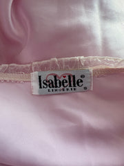 SATC drop | taille: S · couleur: rose layette · article: robe · détails: longueur mini + coupe nuisette + broderie + motif