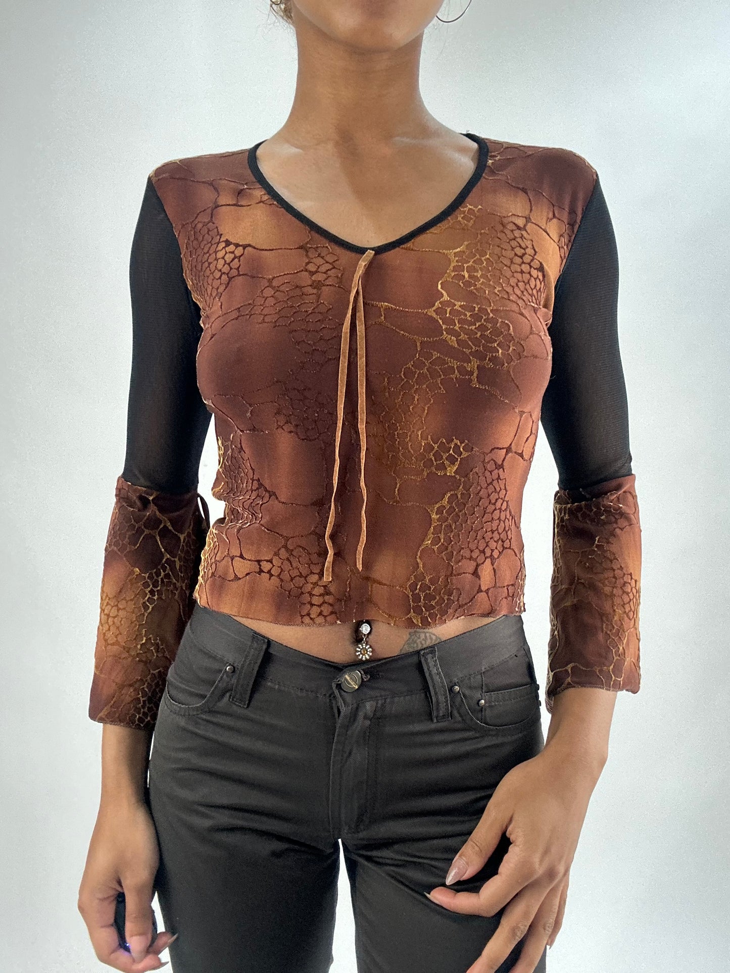 vintage edit thirty-five | small brown long sleeve top