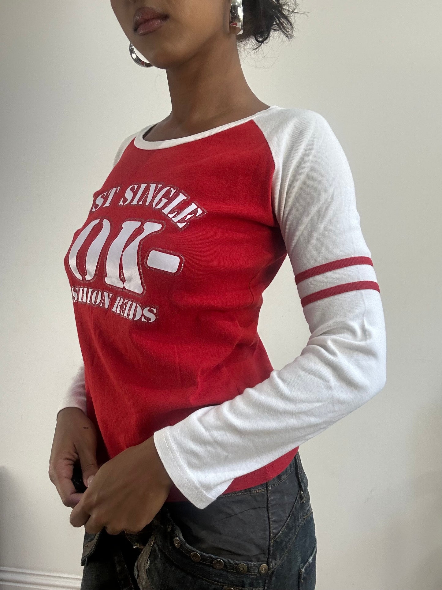 AUTUMN EDIT | small red and white long sleeve top with stripes