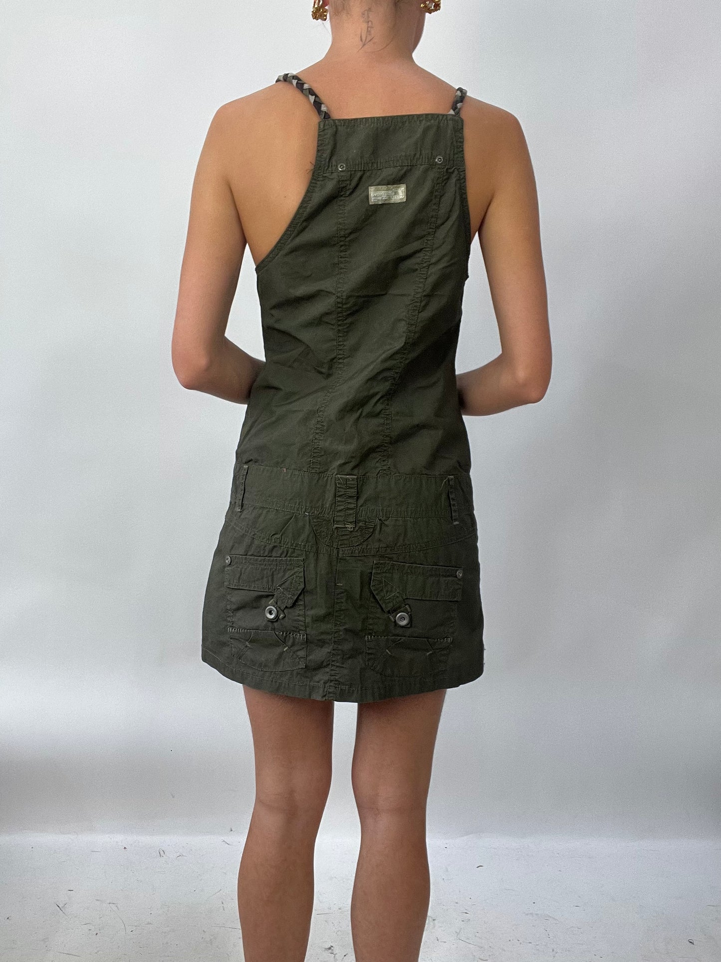 BRAT GIRL SUMMER DROP | small khaki cargo style dress with pockets