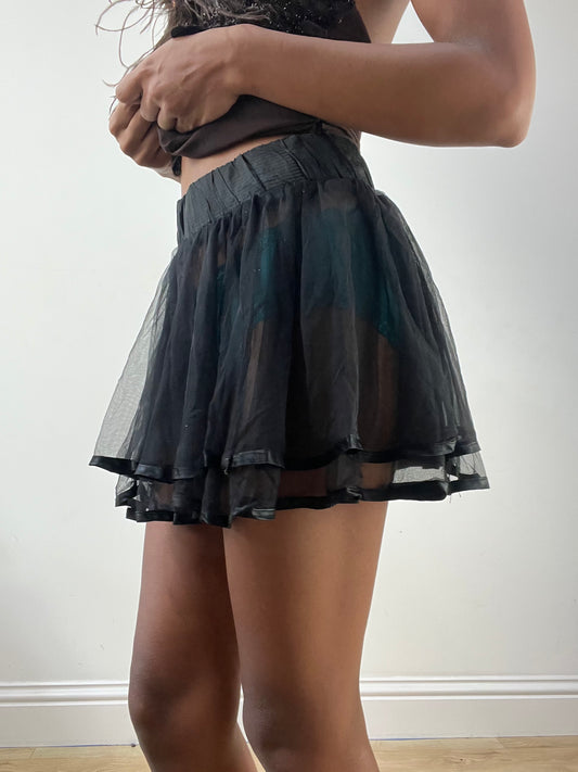 BEST PICKS | talla: XS · color: negro · material: tul · prenda: falda · detalles: largo mini