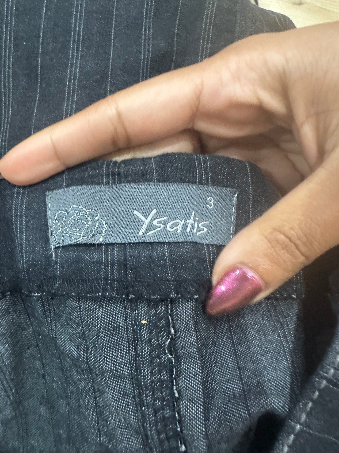 vintage edit thirty-four | small navy midi skirt with pinstripe detail