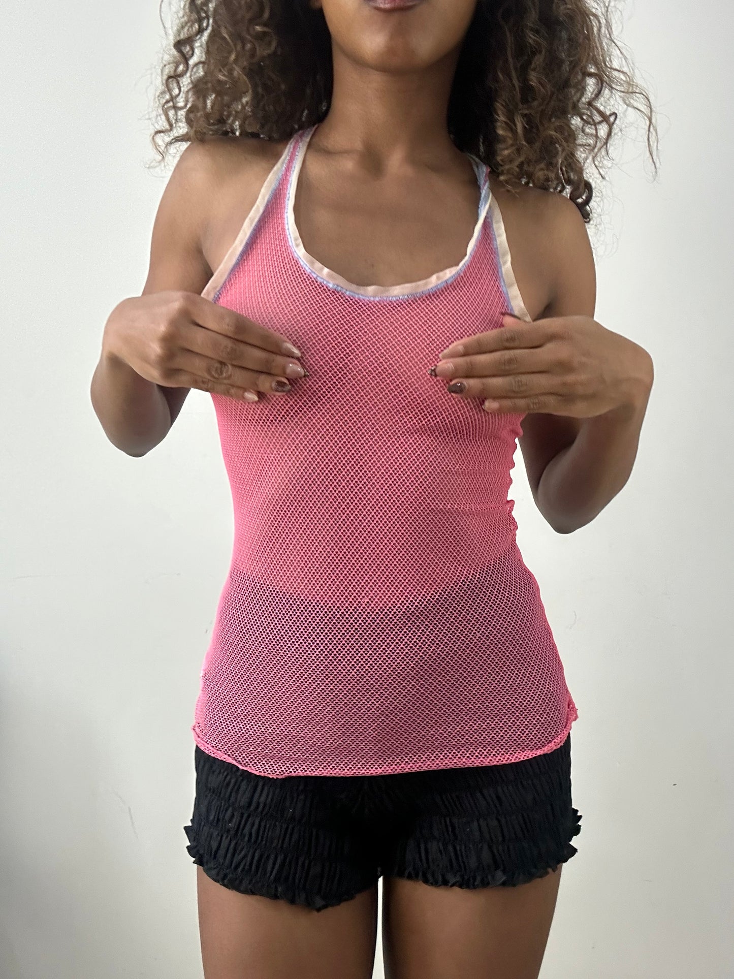 vintage edit: valentine’s day | small pink crochet cami set