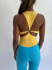 colourmaxxing drop | S码 黄色 cutout bodysuit 上衣