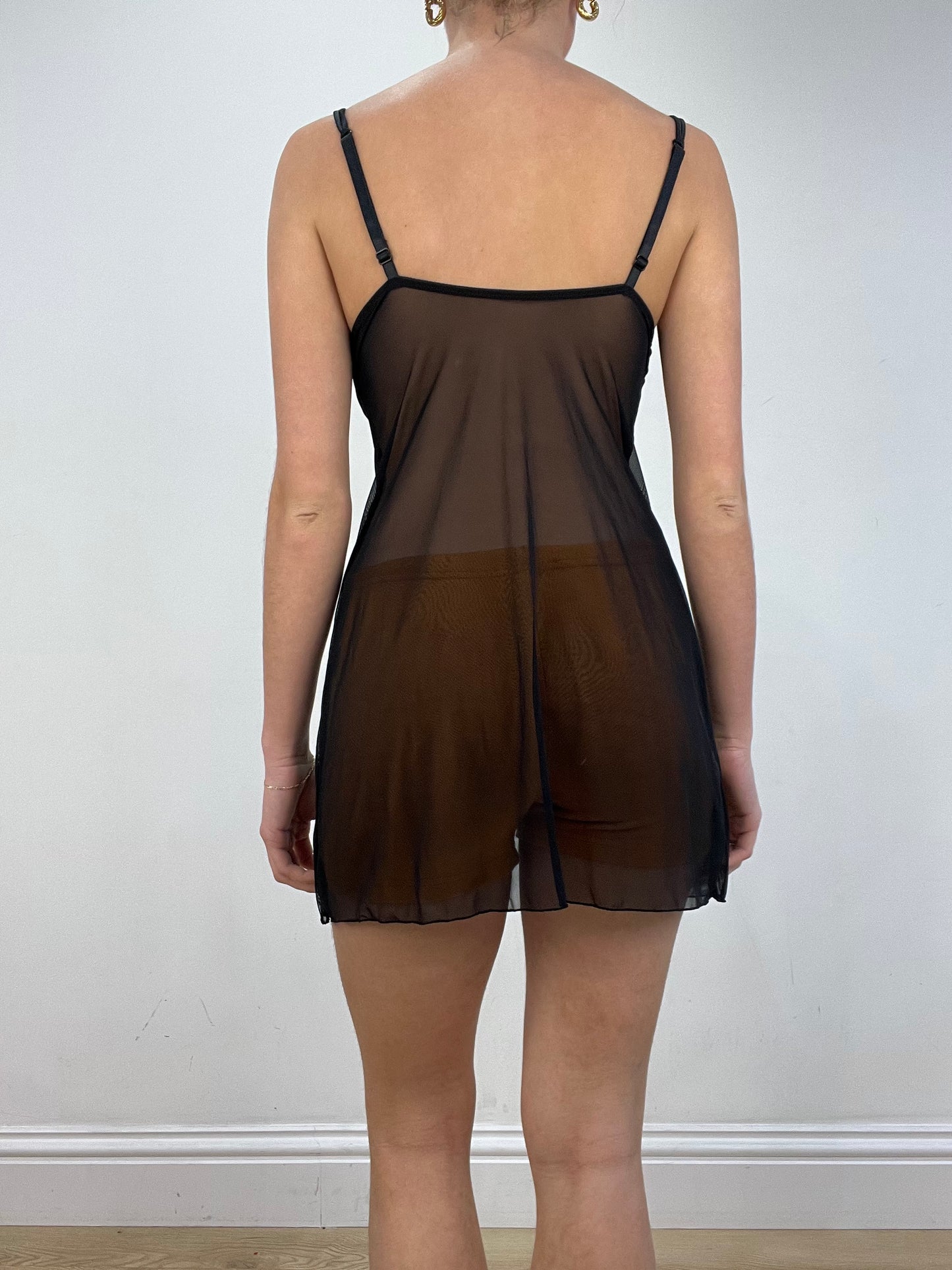 vintage edit: date night | small black sheer front tie dress