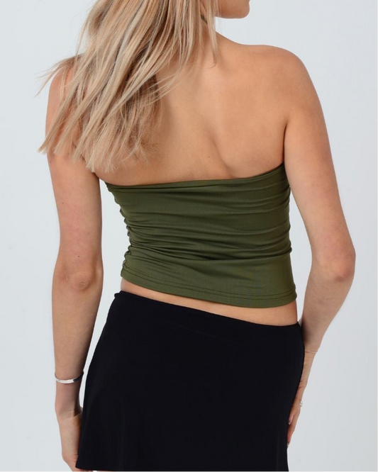 #408 SAMPLE SALE | small khaki ava top
