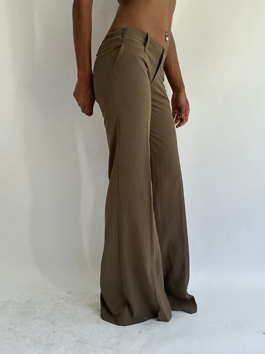 ‼️| brown straight leg trousers