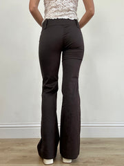 vintage editar tres | pequeños pantalones de pierna recta marrón